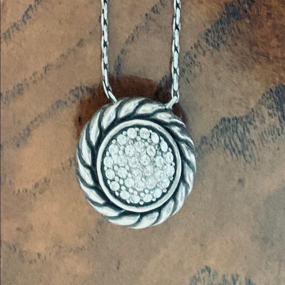 Brighton 2 Necklaces in 1! Silver, Pearl, Pave CZ